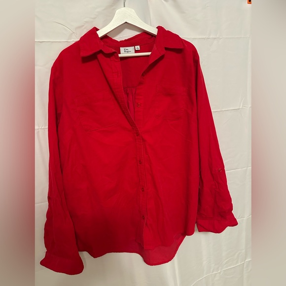 Kim Rogers Tops - Red Button Front Blouse | Work Office Casual